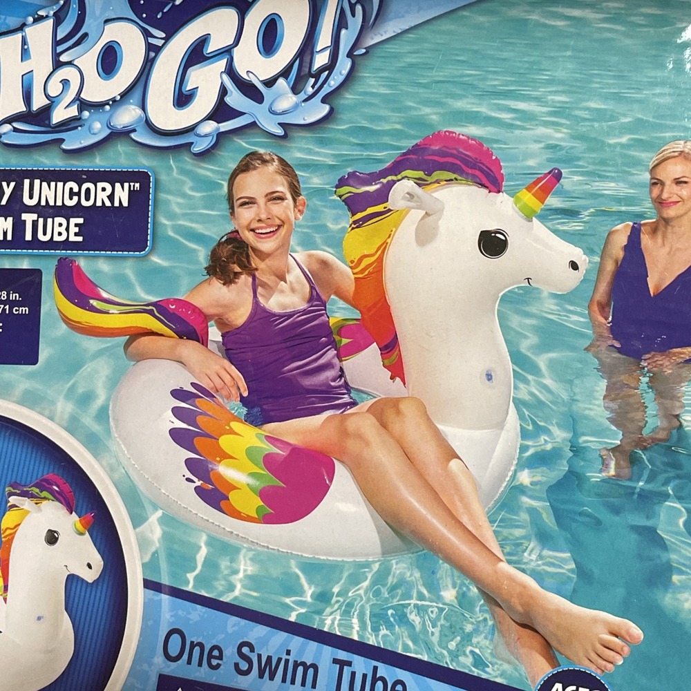 H2O GO! Fantasy Unicorn Swim Tube 43 in‎ x 31.5 in x 28 in pool float NIB